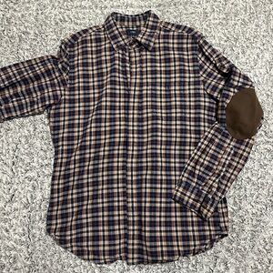J.CREW Plaid Shirt with Elbow Patches